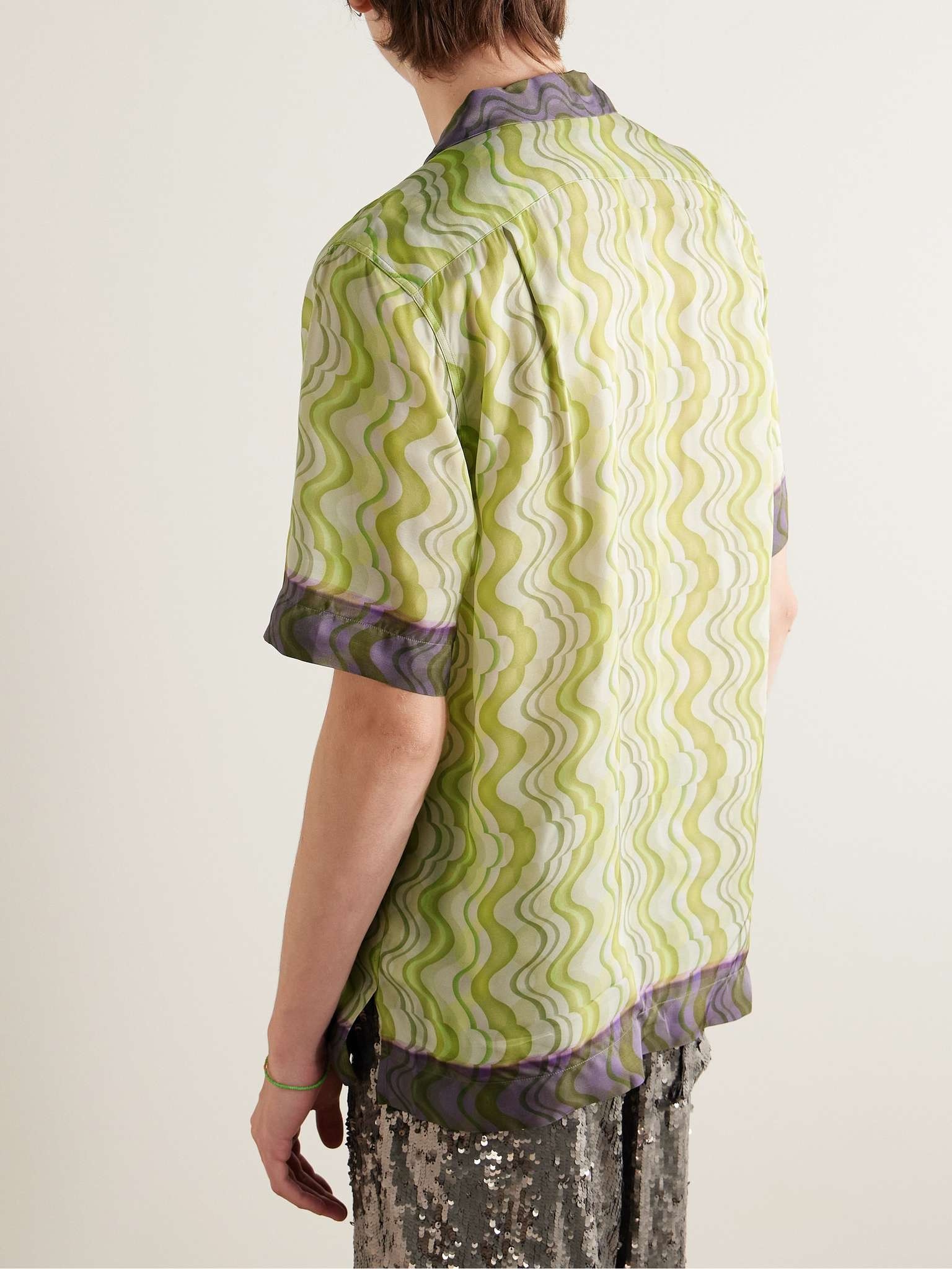 Camp-Collar Printed Crepe de Chine Shirt - 3