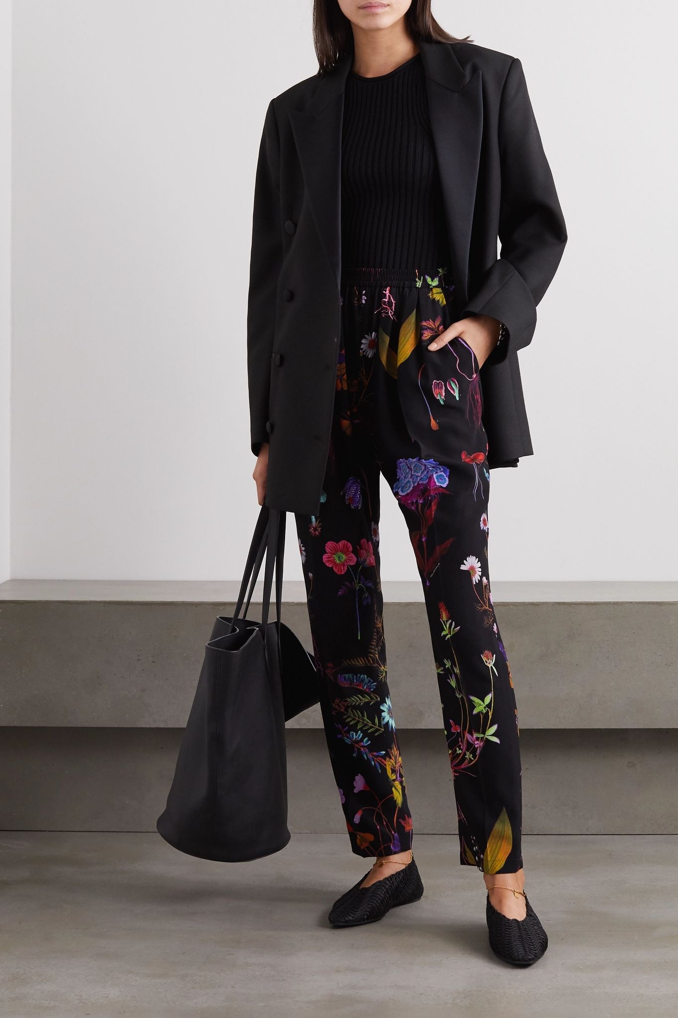 Christine floral-print silk-crepe straight-leg pants - 2