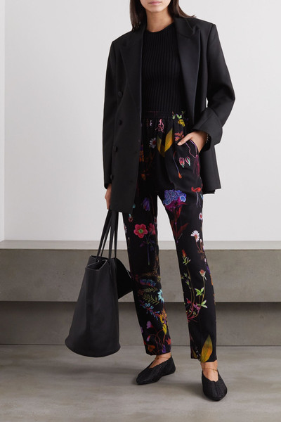 Stella McCartney Christine floral-print silk-crepe straight-leg pants outlook