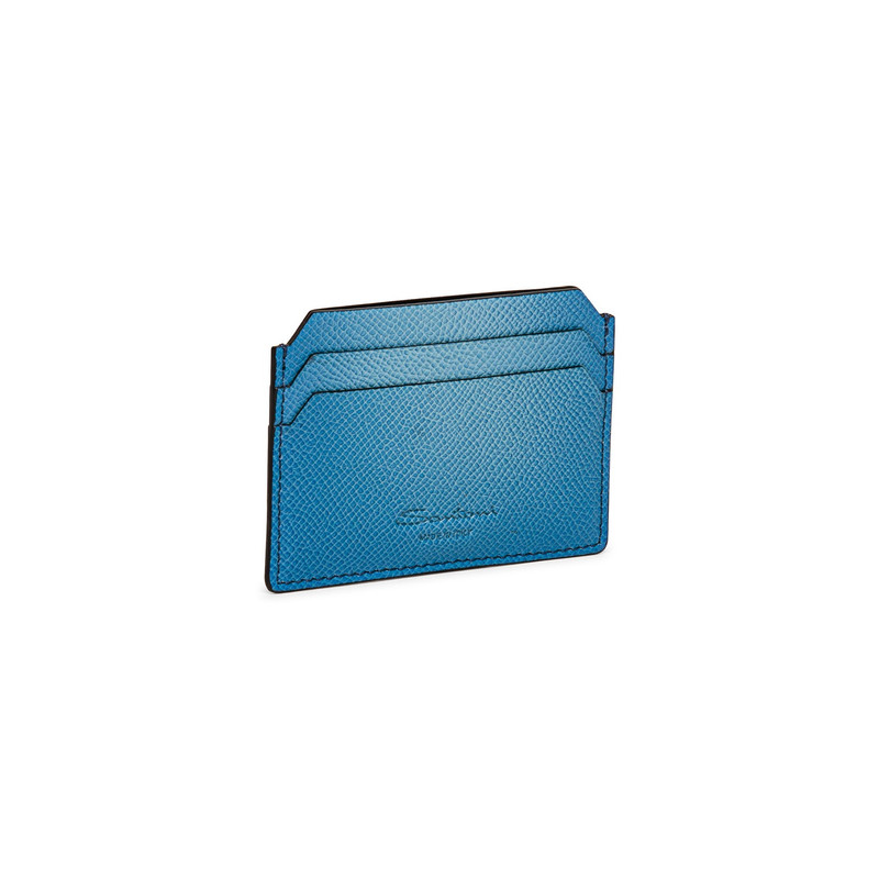 Light blue saffiano leather credit card holder 5