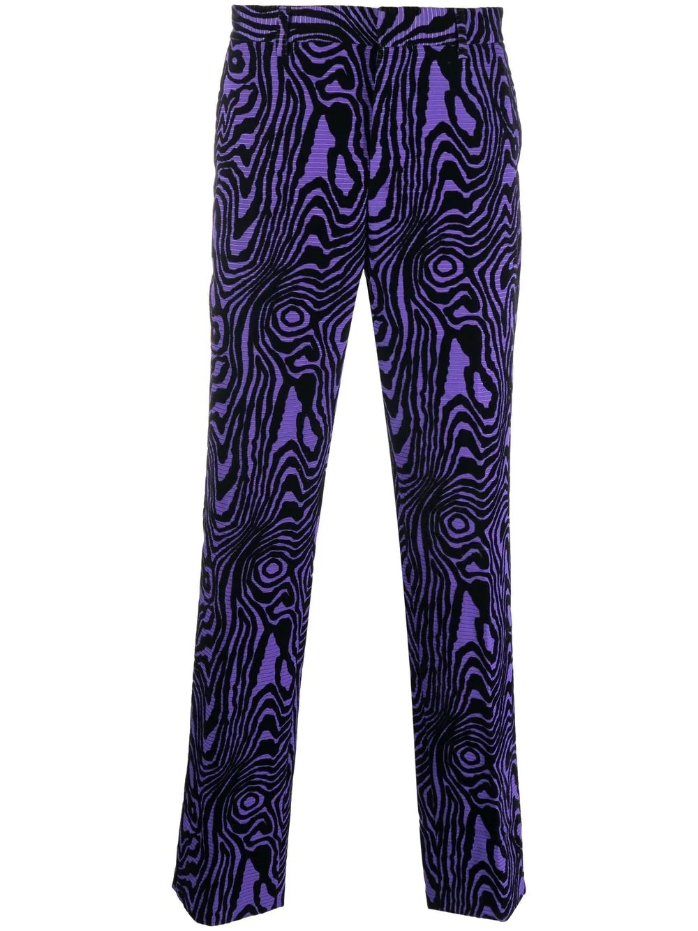 abstract-print straight-leg trousers - 1