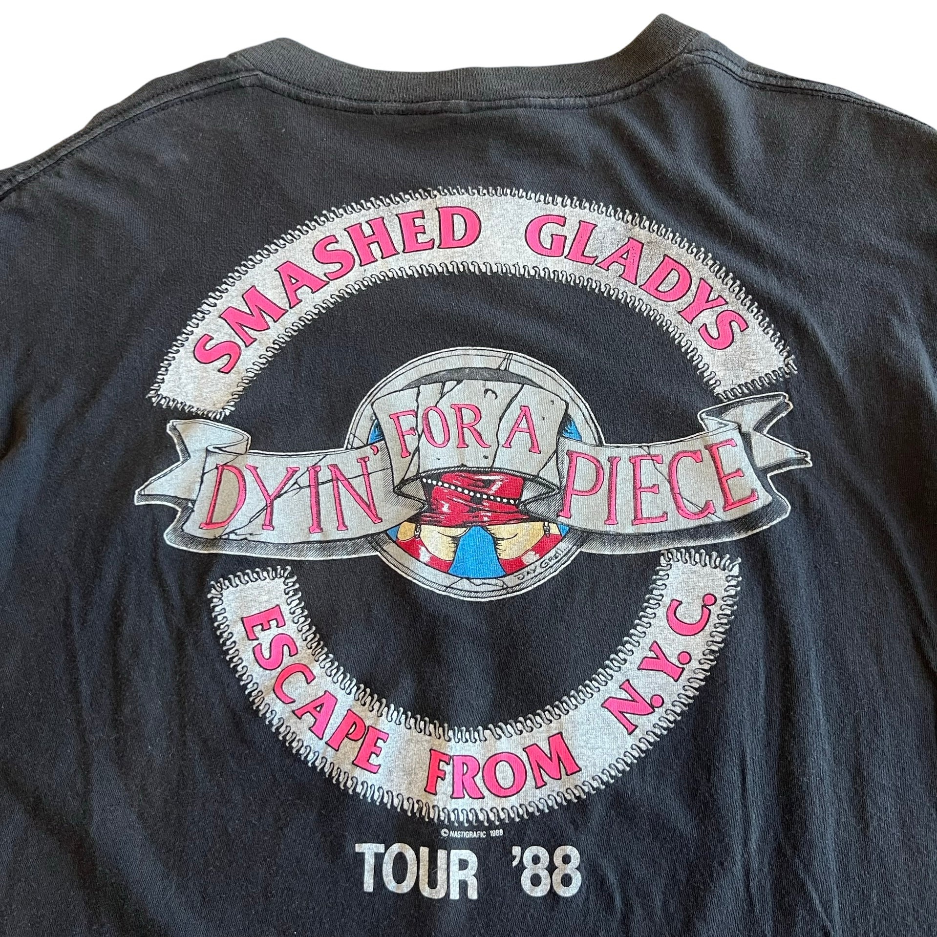 Final Blow - Vintage Smashed Gladys Dyin For a Piece Tour 1988 T-Shirt SZ XL - 6