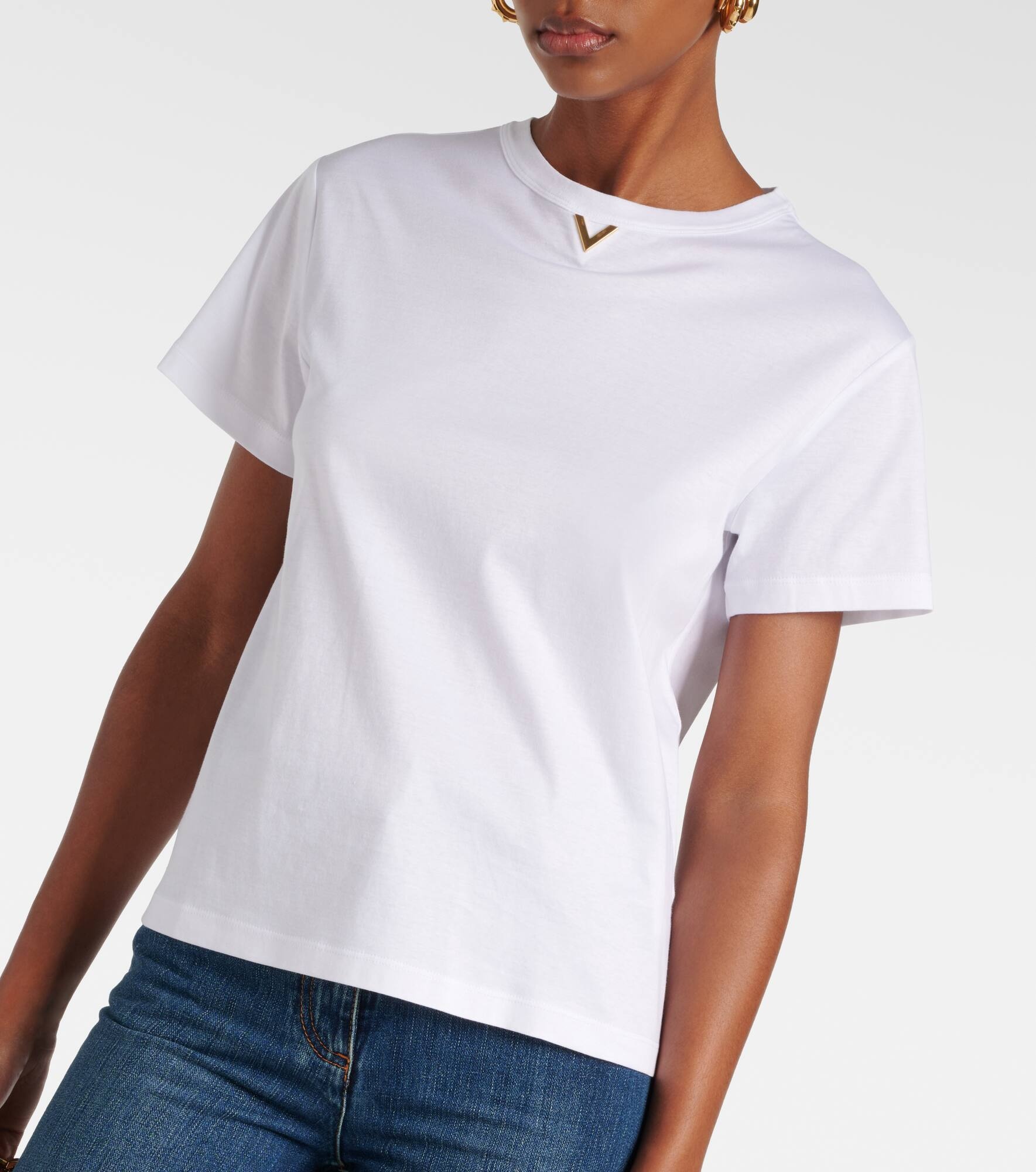 VGold cotton jersey T-shirt - 4