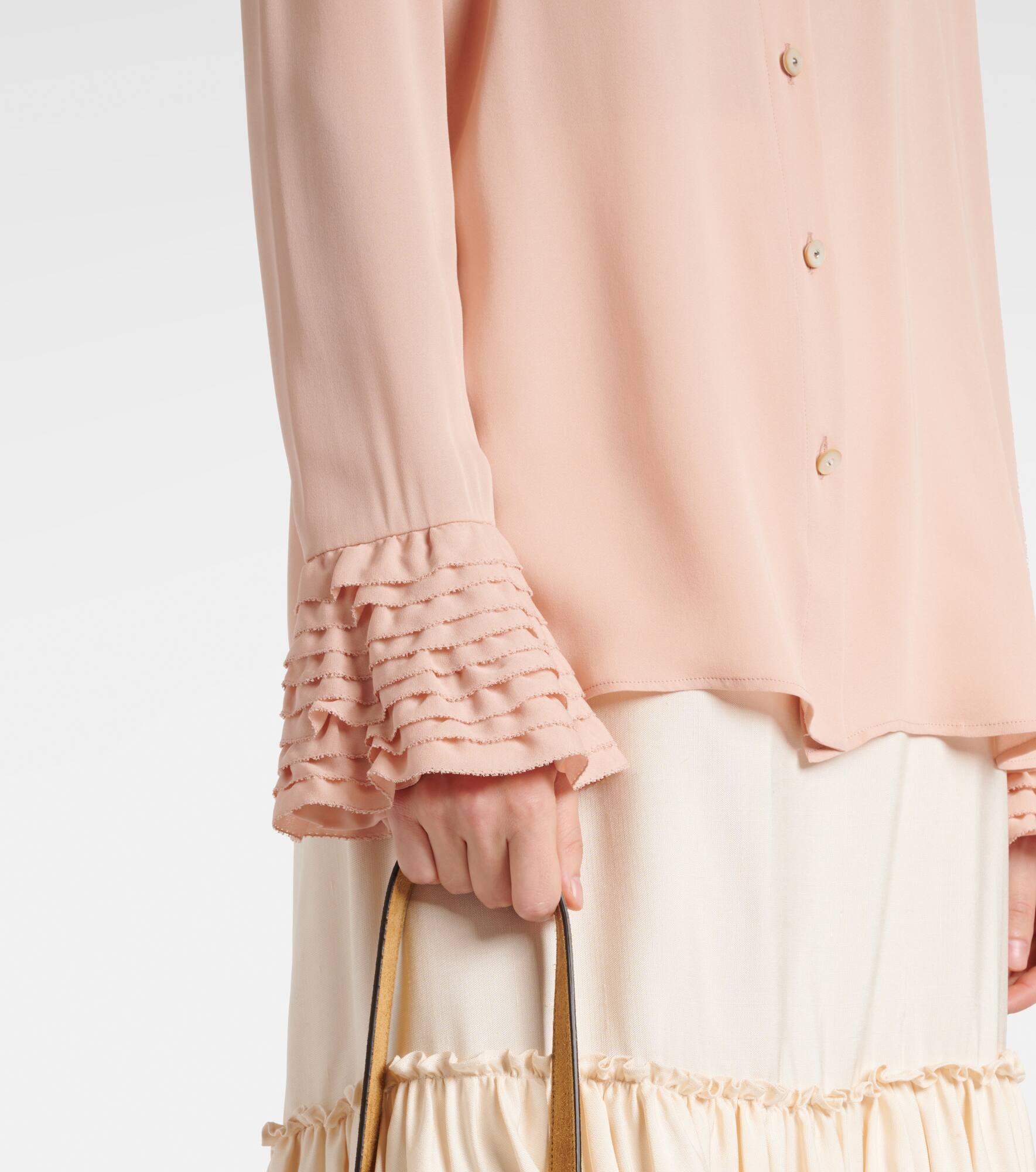Ruffled silk georgette shirt - 5
