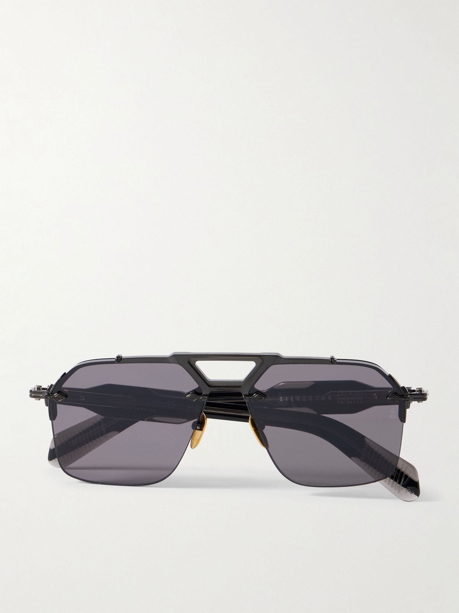 Silverton Aviator-Style Acetate and Silver-Tone Sunglasses Black - 1