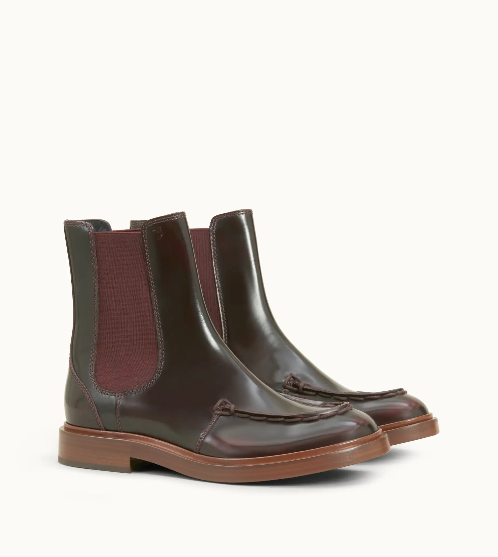 SPIGA ANKLE BOOTS IN LEATHER - BURGUNDY - 4