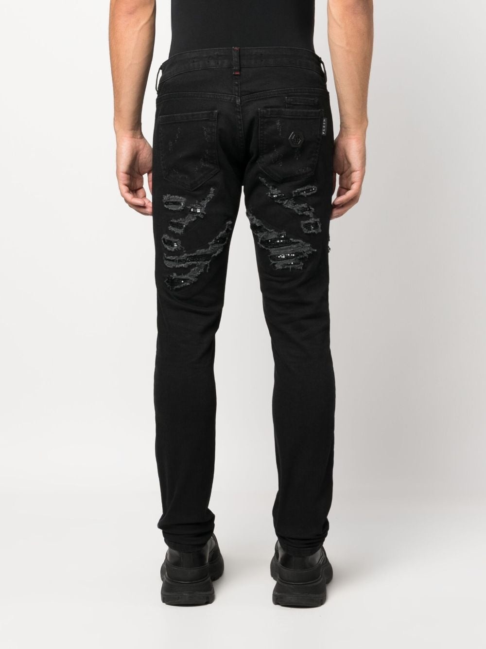 distressed slim-fit jeans - 4
