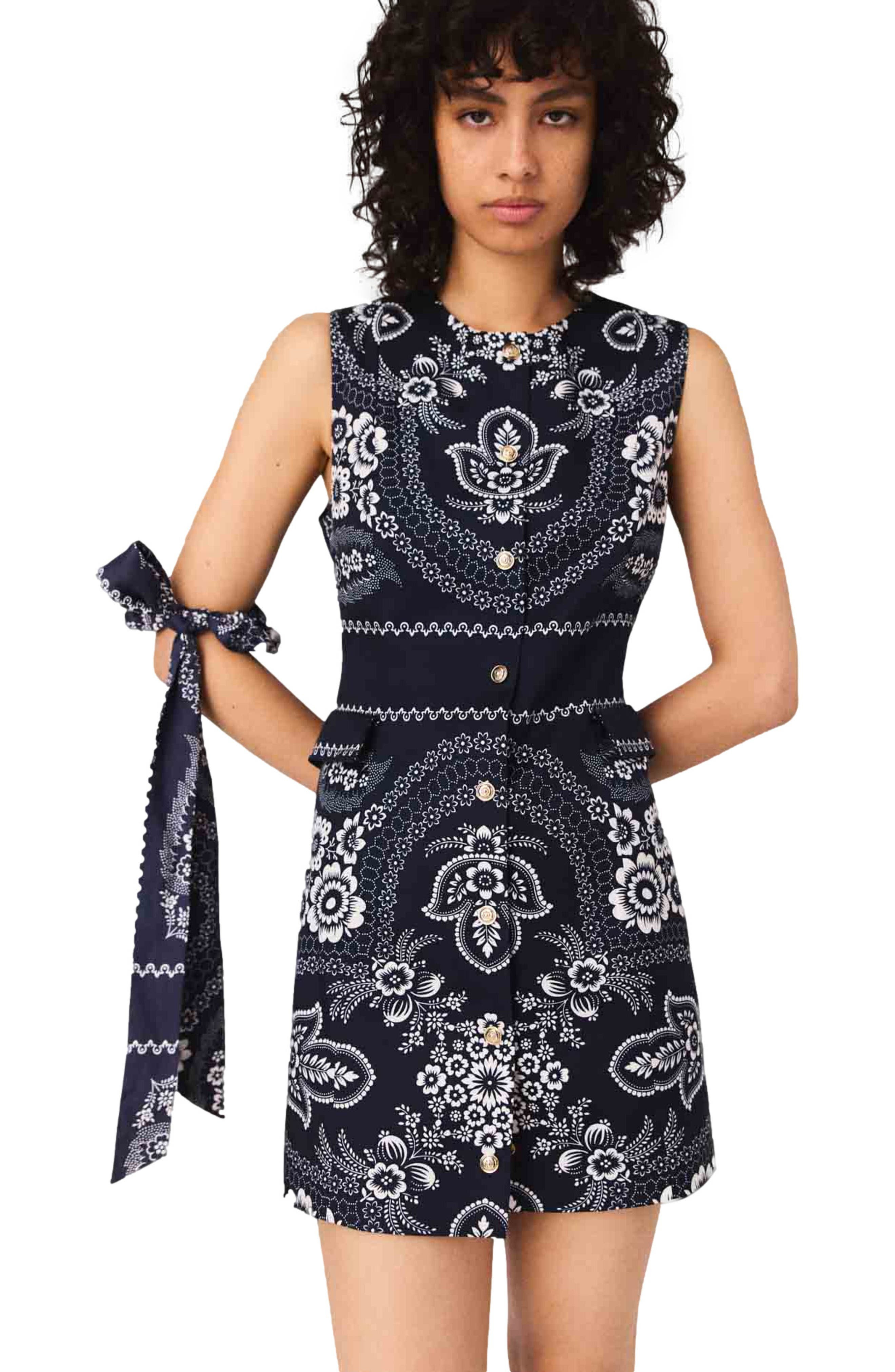 maje Mini bandana print dress in Navy Bandana Print at Nordstrom - 5