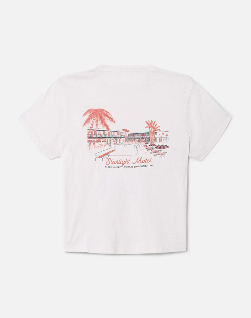 1950s Boxy Tee Starlight Motel - Vintage White 2