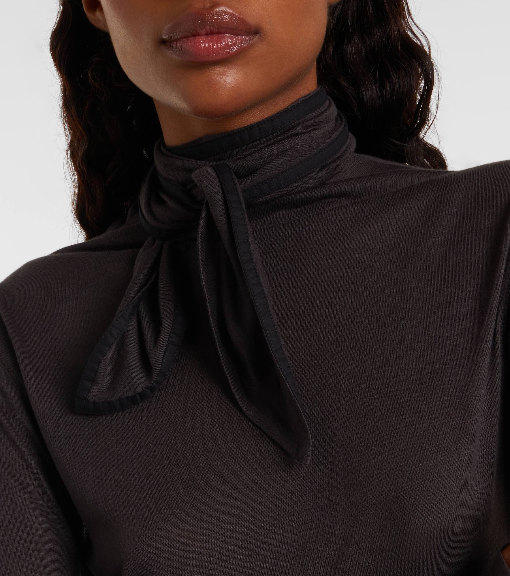 Tie-neck jersey top - 4