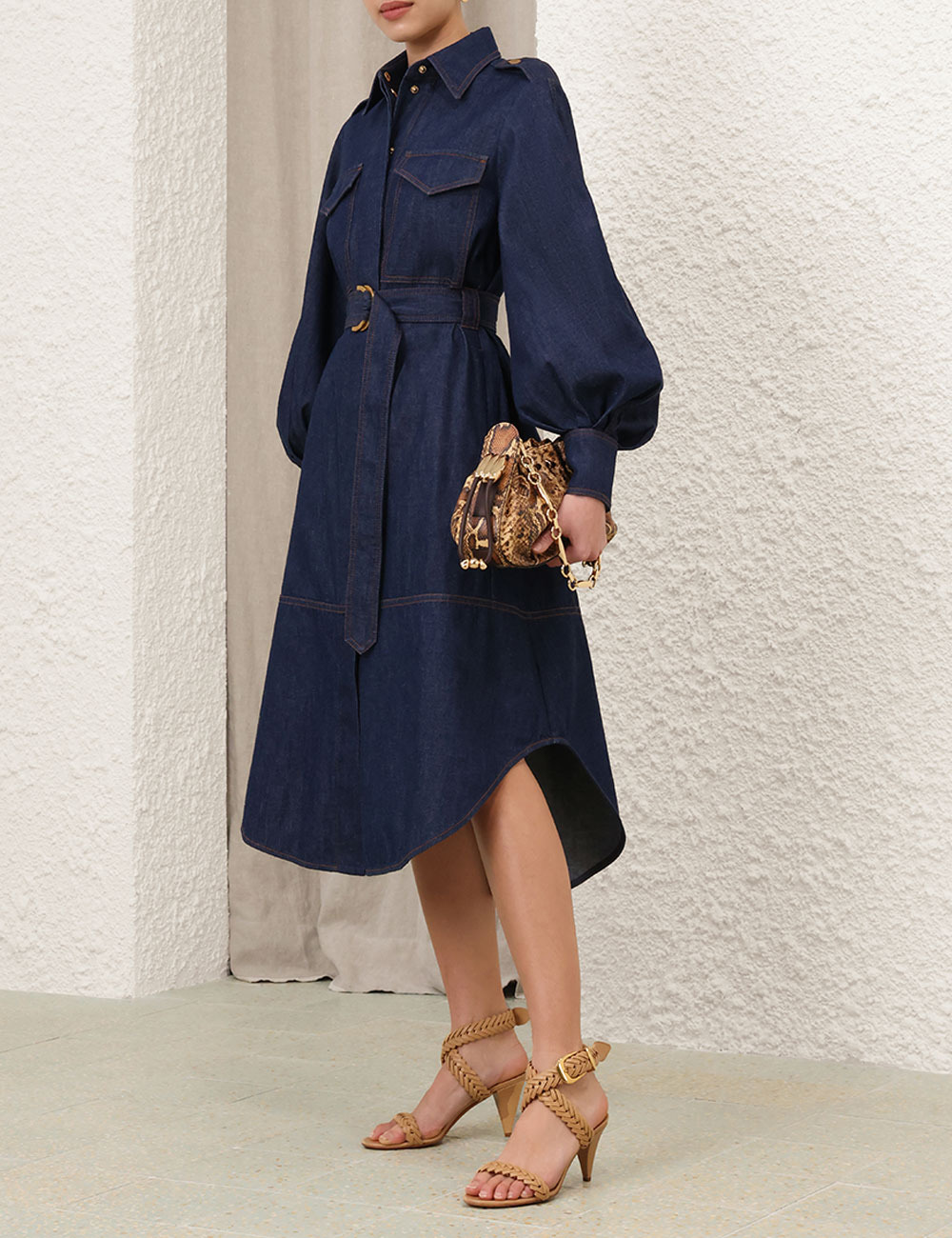 DENIM CARGO MIDI DRESS - 3