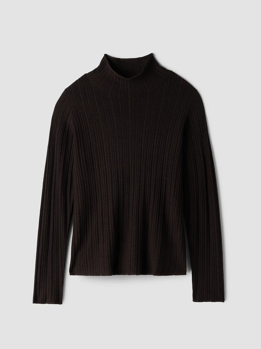 Superfine Merino Turtleneck Top in Regenerative Wool - 1