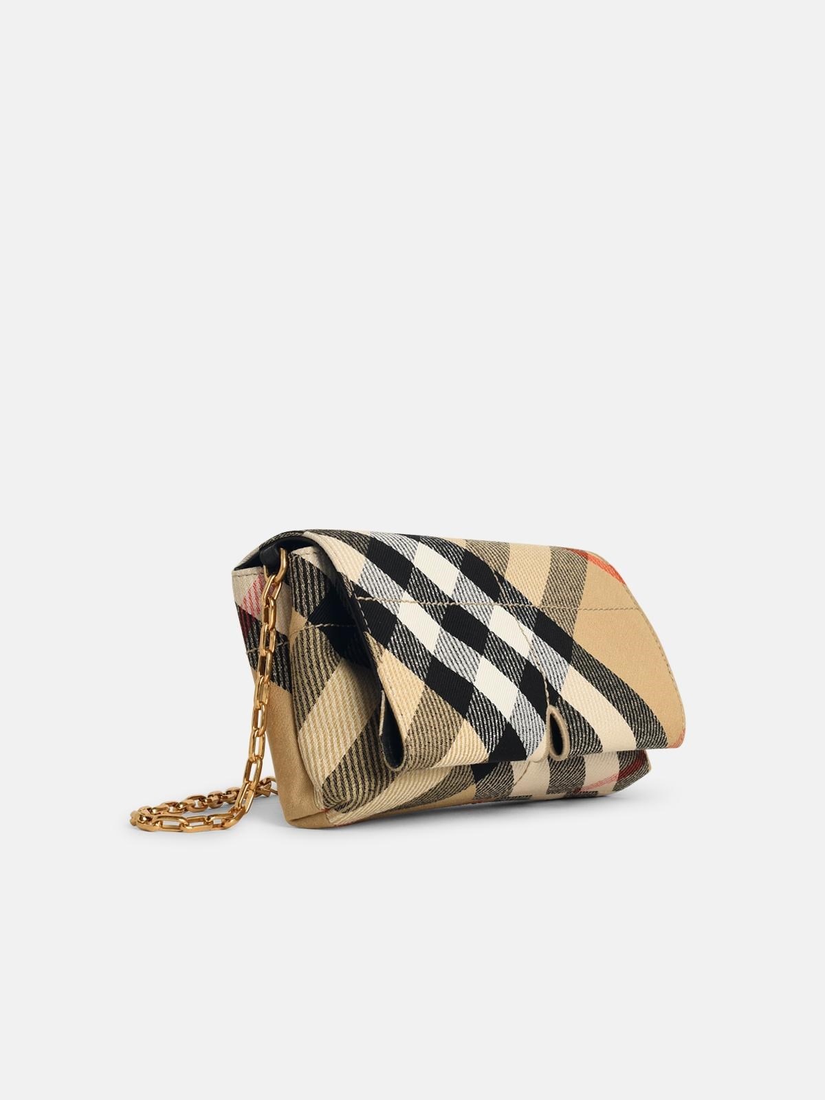Burberry 'CHECK' CROSSBODY BAG IN BEIGE POLYESTER BLEND