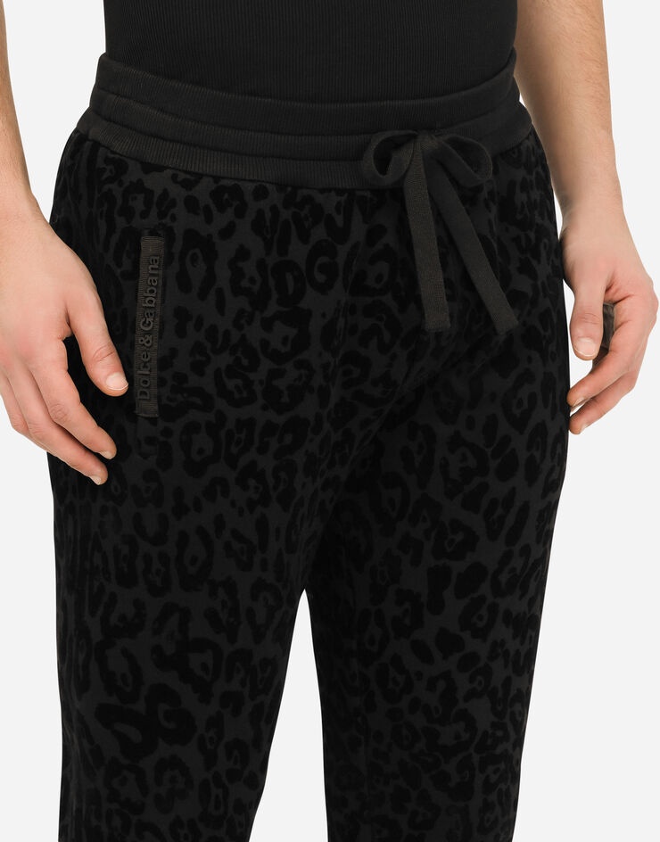 Jogging pants with flocked leopard print - 4