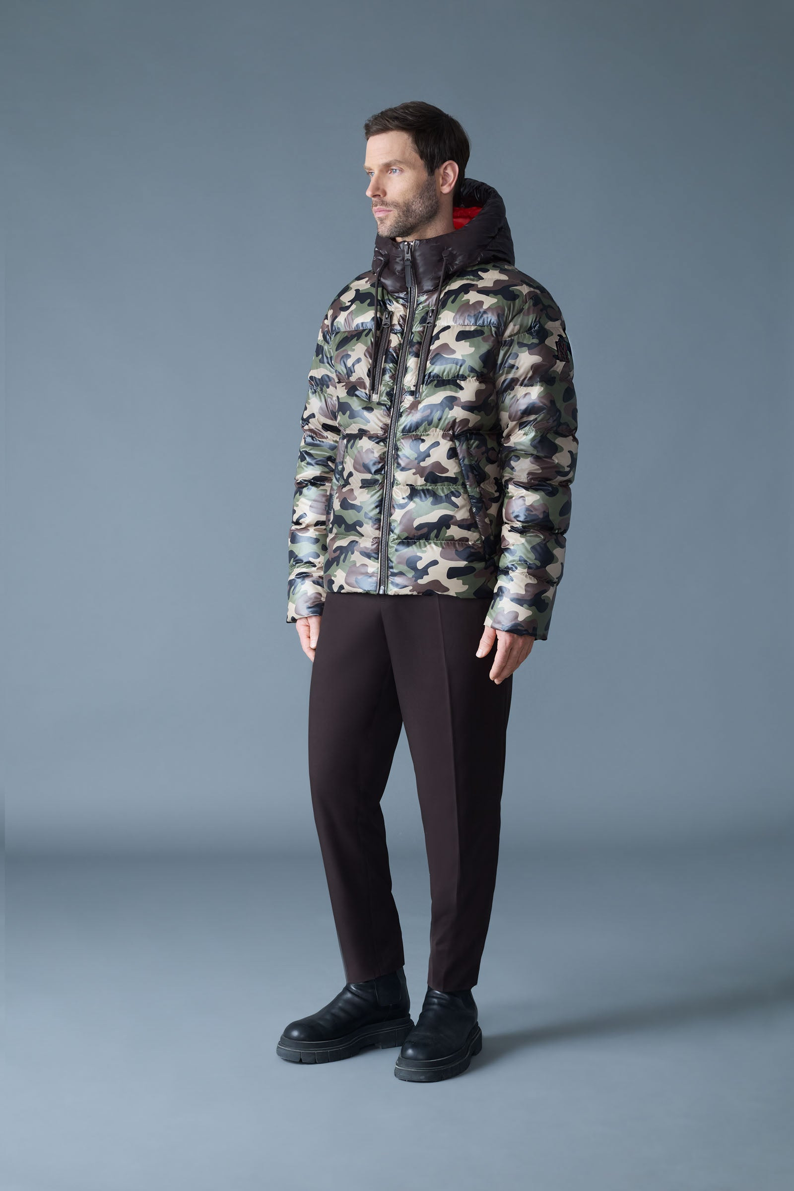 VICTOR-CAMO Light Down Hooded Jacket in Camo - 4