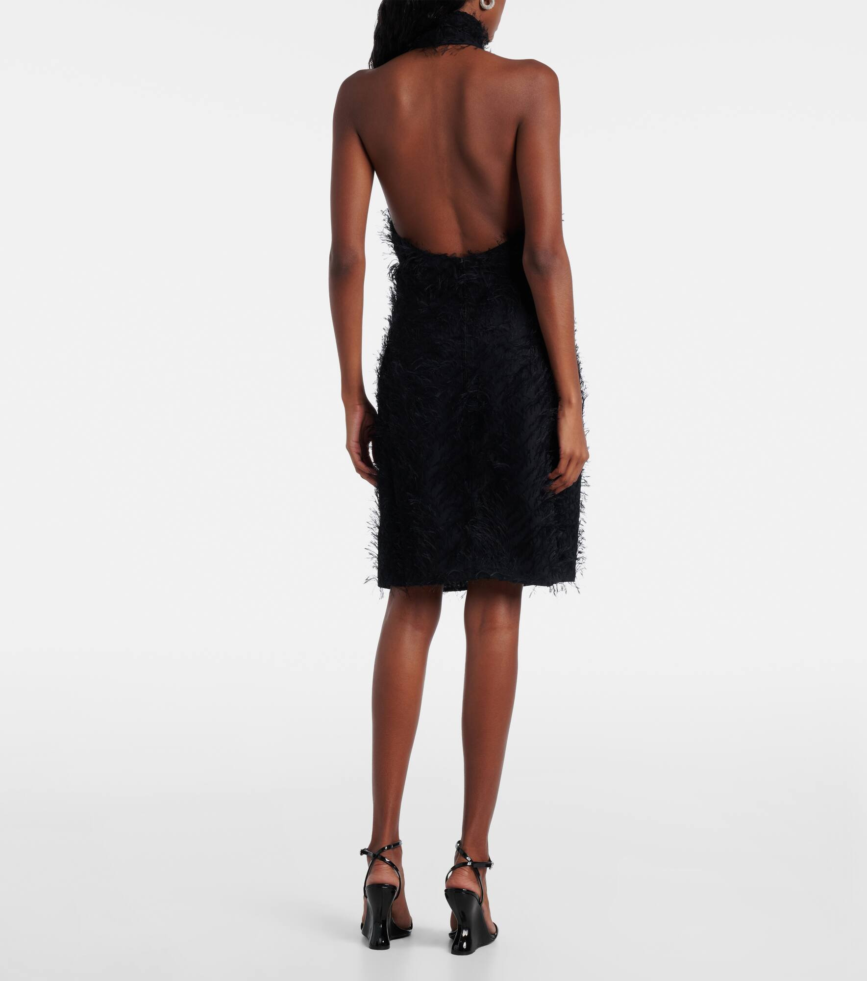 Illusion Circle halterneck minidress - 3