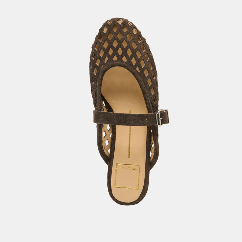 MIRIAN FLATS DK BROWN SUEDE 9