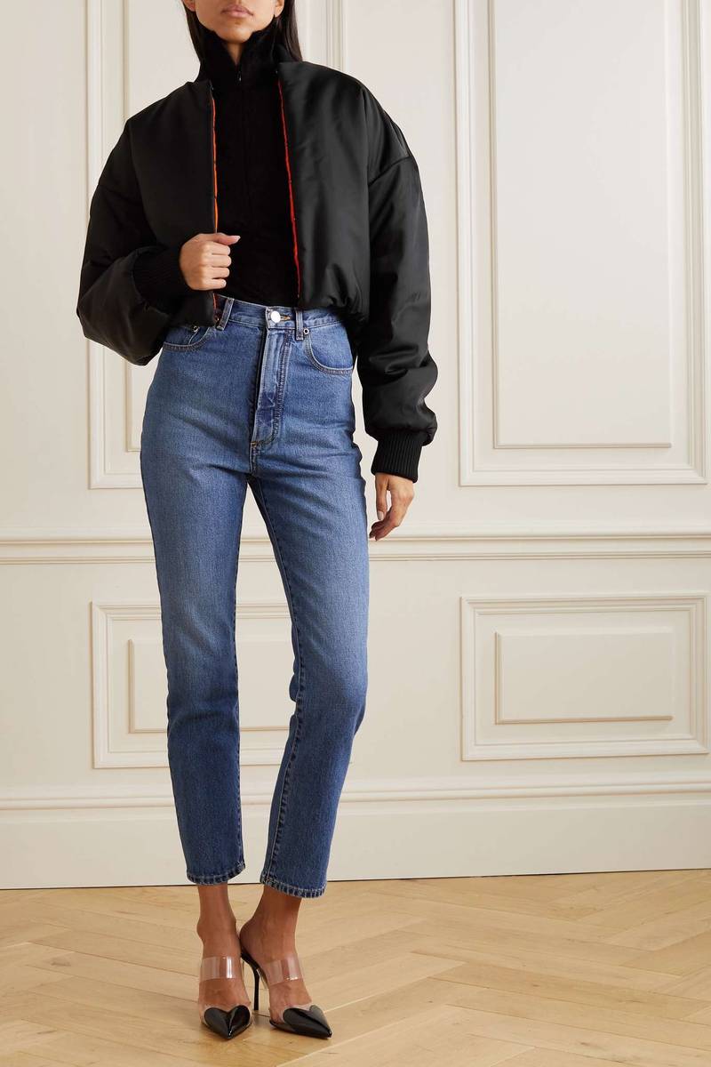 Alaïa Cropped padded shell bomber outlook