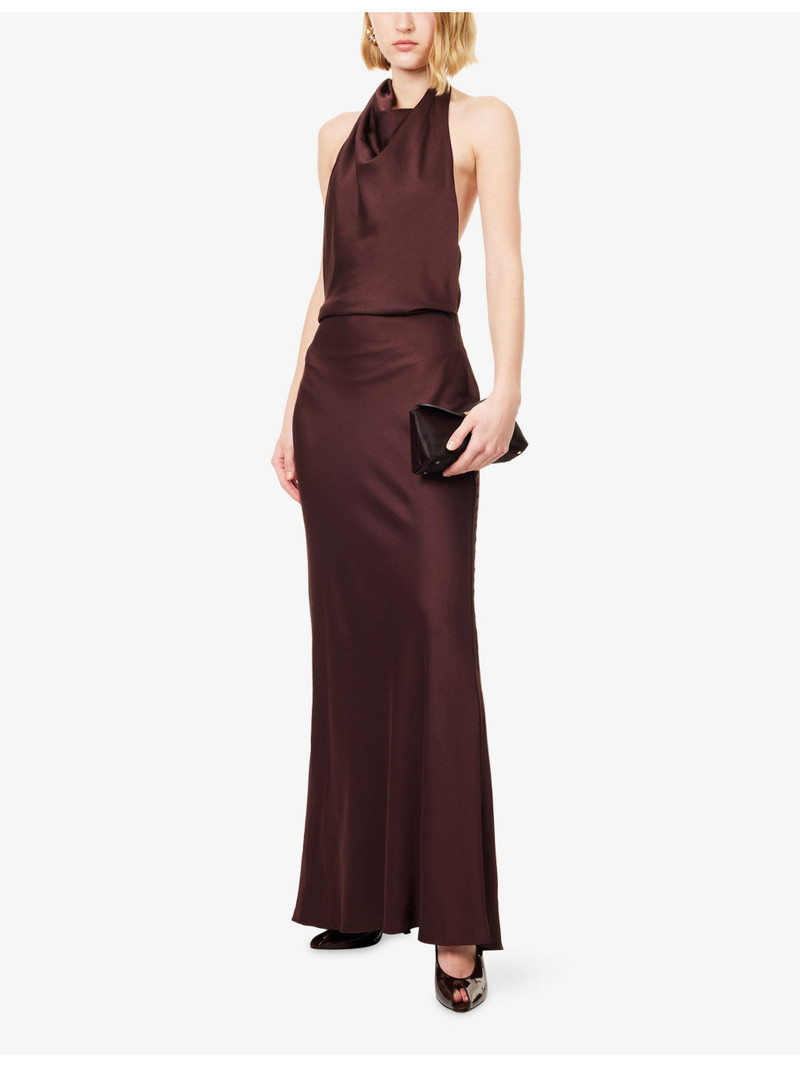 SIMKHAI Reannon Draped Woven Gown outlook