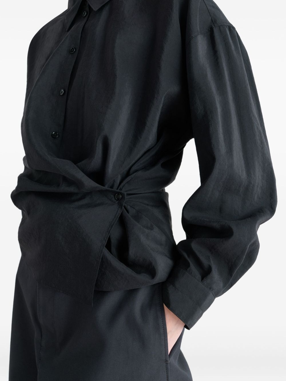 twisted-detail polo-collar shirt - 3