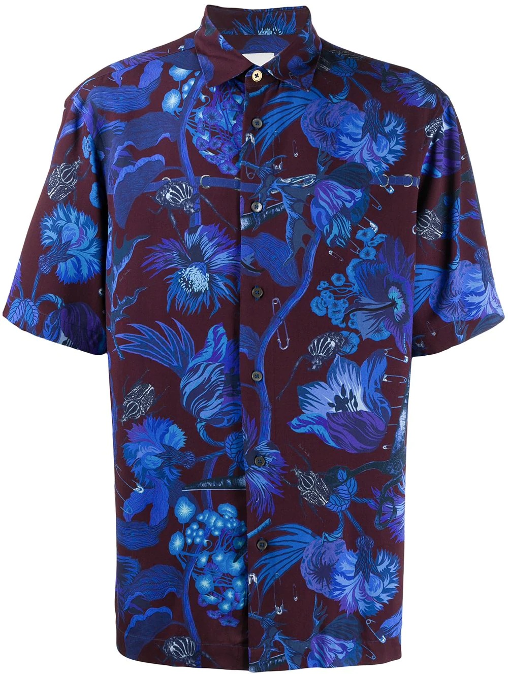 floral short-sleeve shirt - 1