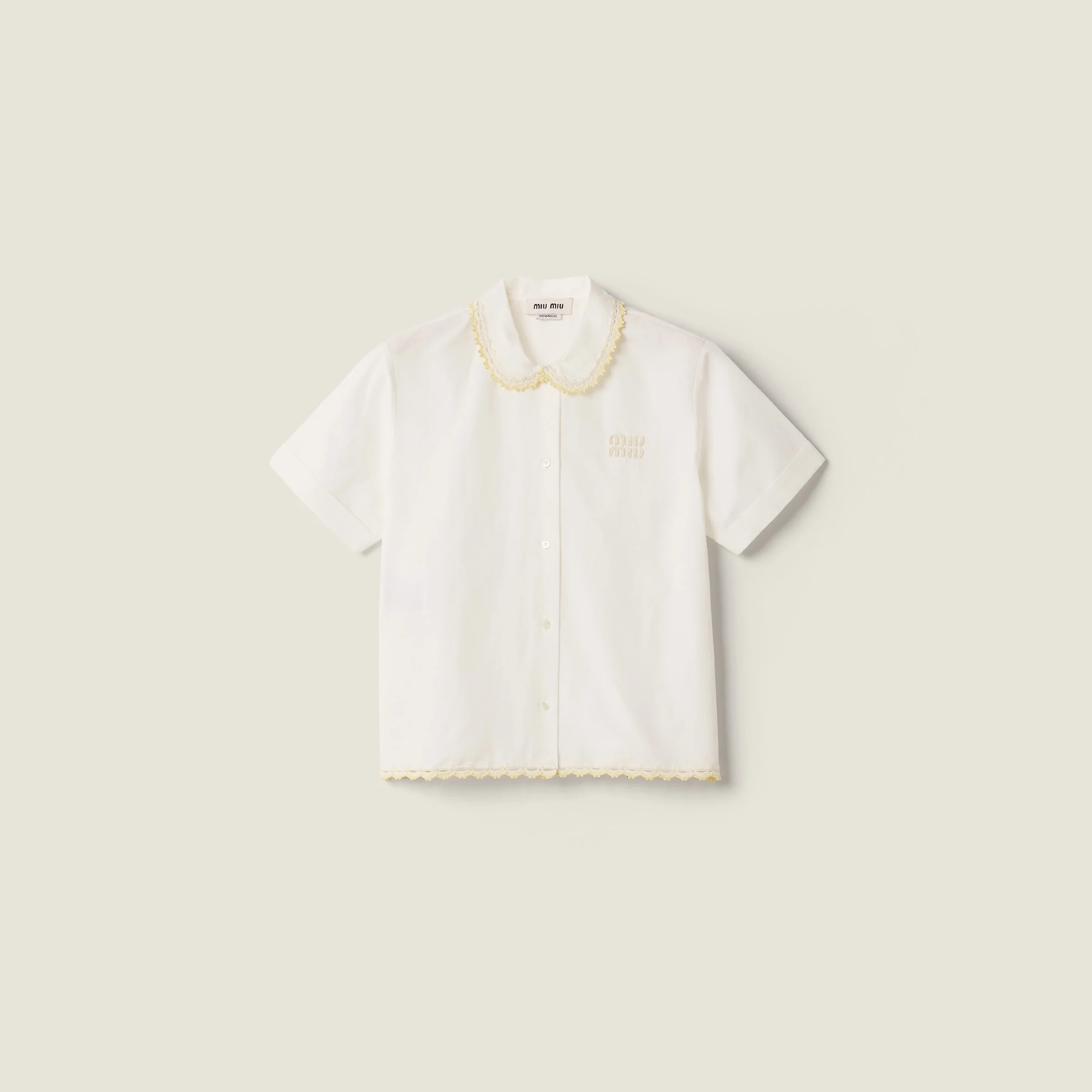 Embroidered slub poplin shirt - 1