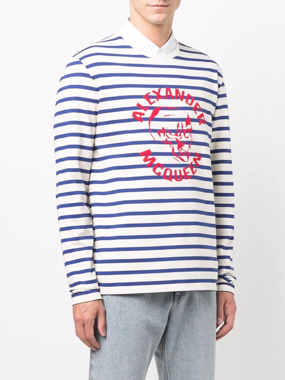 logo-print striped jumper - 3