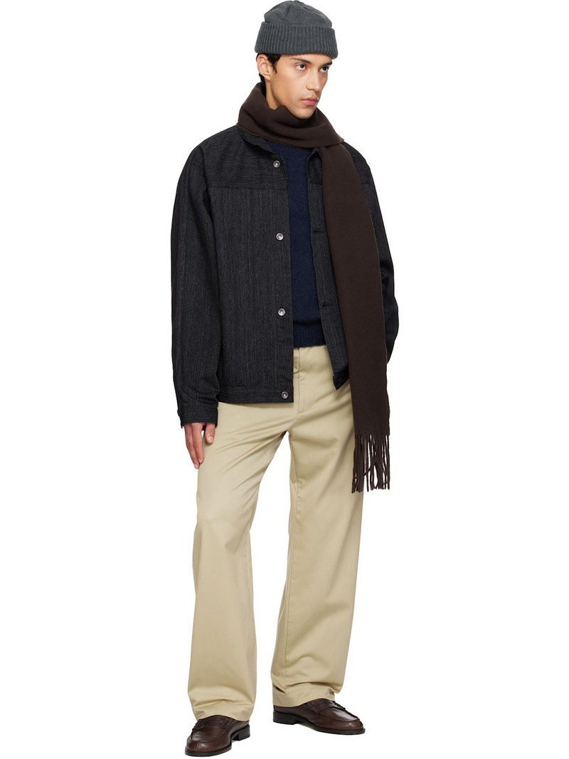 Nanamica Khaki Wide Straight Chino Trousers outlook