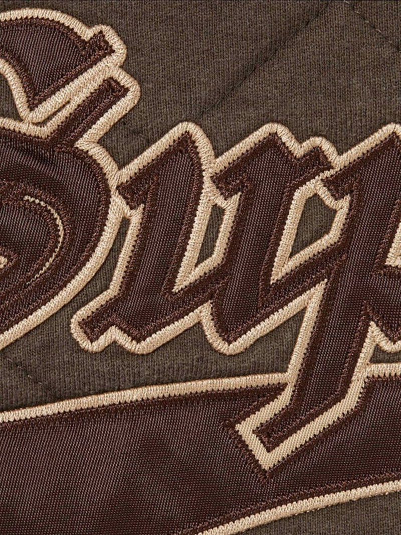 Supreme logo-patch quilted-pattern bomber jacket outlook