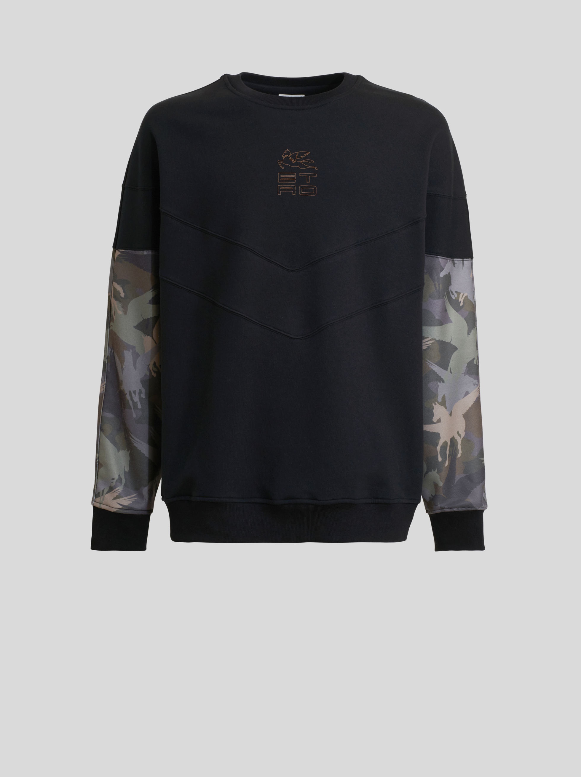 PATCHWORK JERSEY SWEATSHIRT WITH ETRO CUBE LOGO - 1