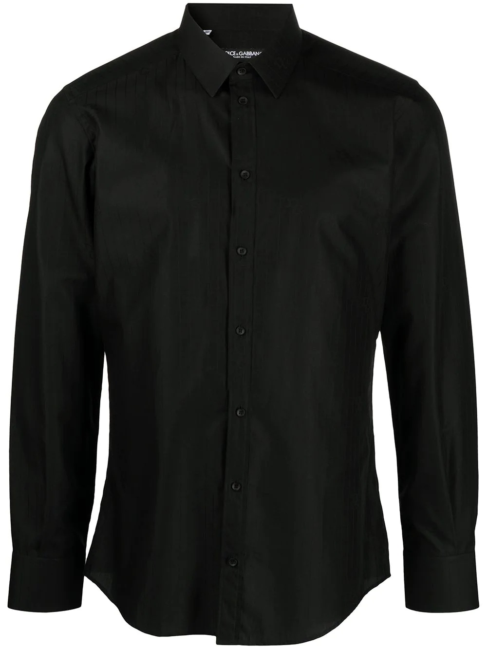 pinstripe long-sleeve cotton shirt - 1