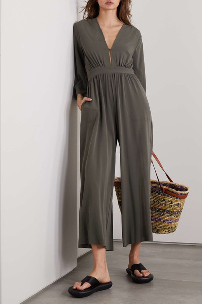 ERES Aretha cropped gathered stretch-jersey jumpsuit outlook
