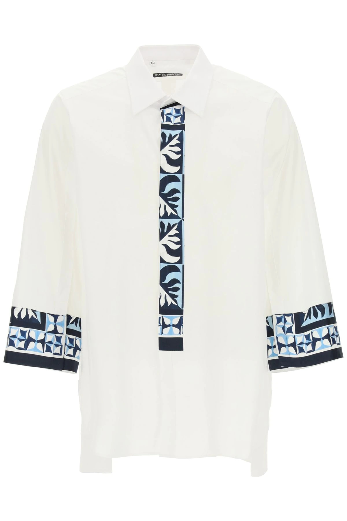 OVERSIZED SHIRT WITH MAJOLICA INSERTS - 1