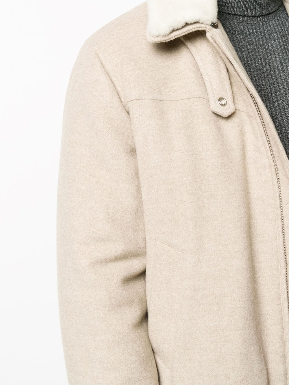 contrast-trimmed cashmere jacket - 5