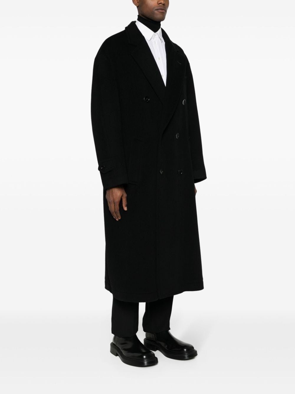 double-breasted wool coat - 3