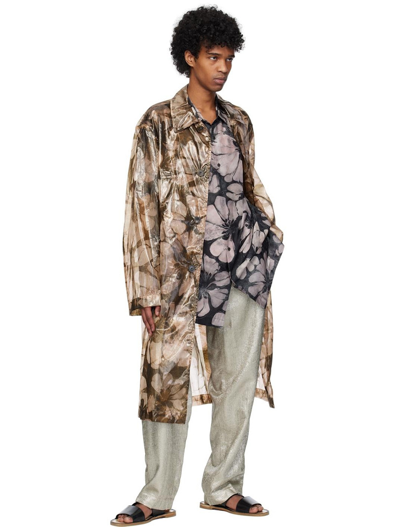 Dries Van Noten Pink Loose Fit Mac Coat outlook