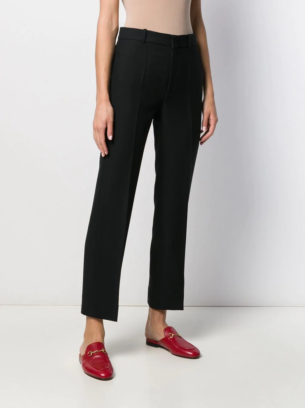 cropped straight-leg trousers - 3