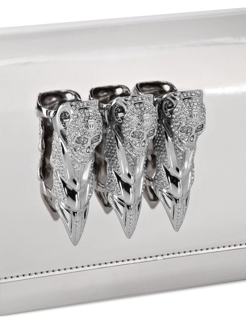 Mirror leather clutch bag - 3