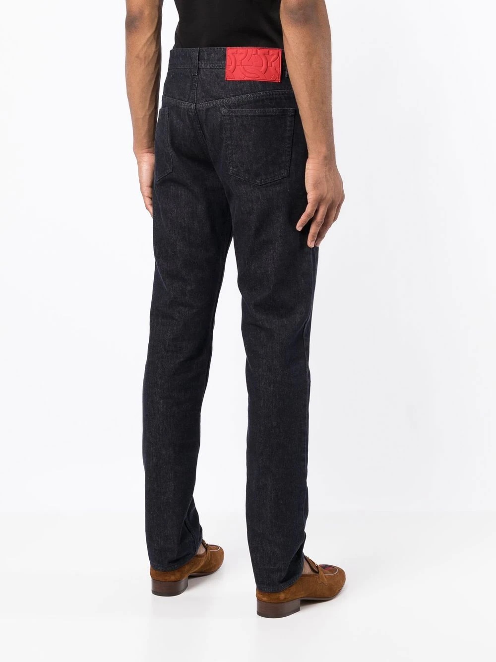 Gancini-patch straight-leg jeans - 4