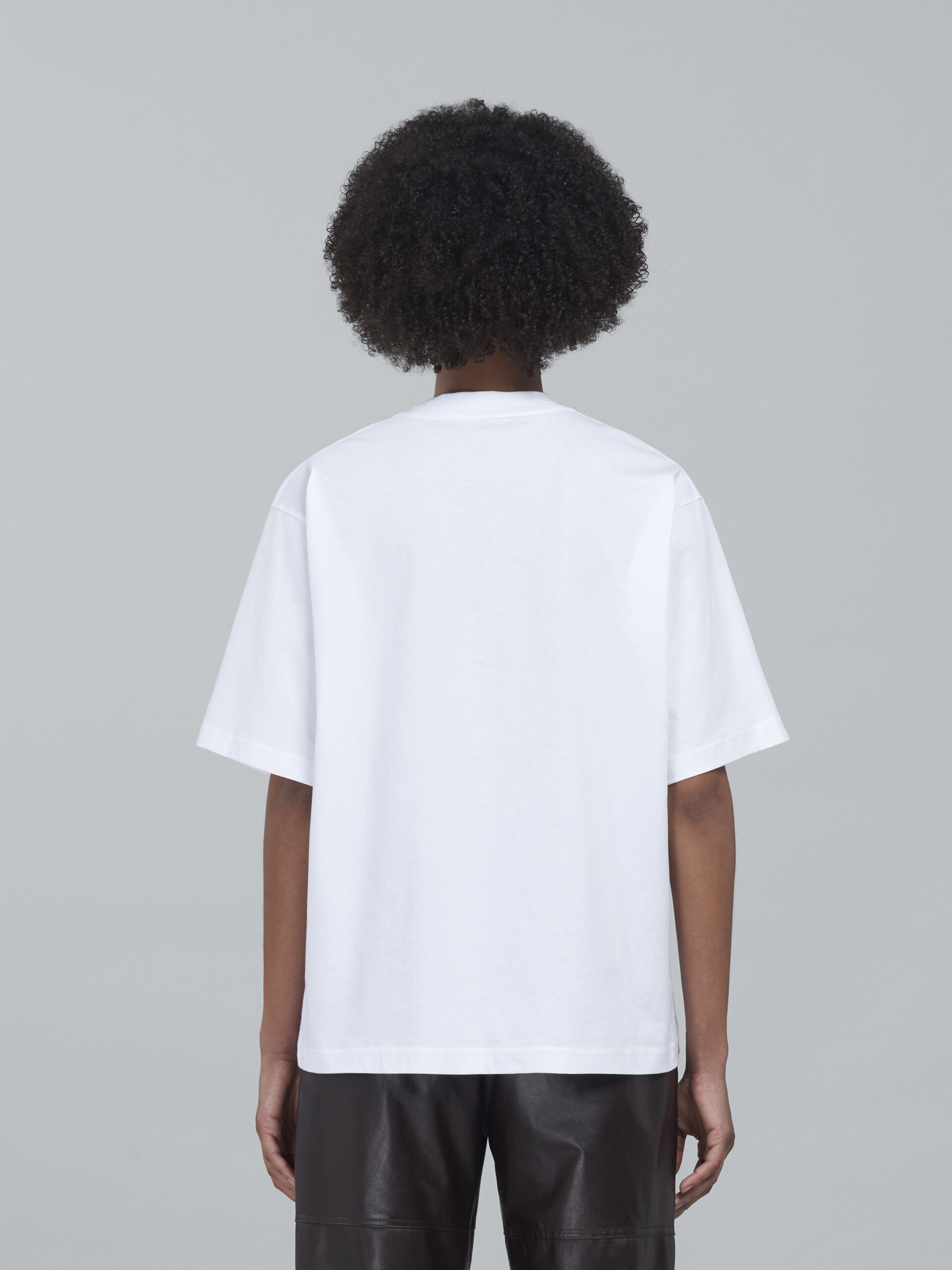 WHITE COTTON JERSEY LOGO T-SHIRT - 3