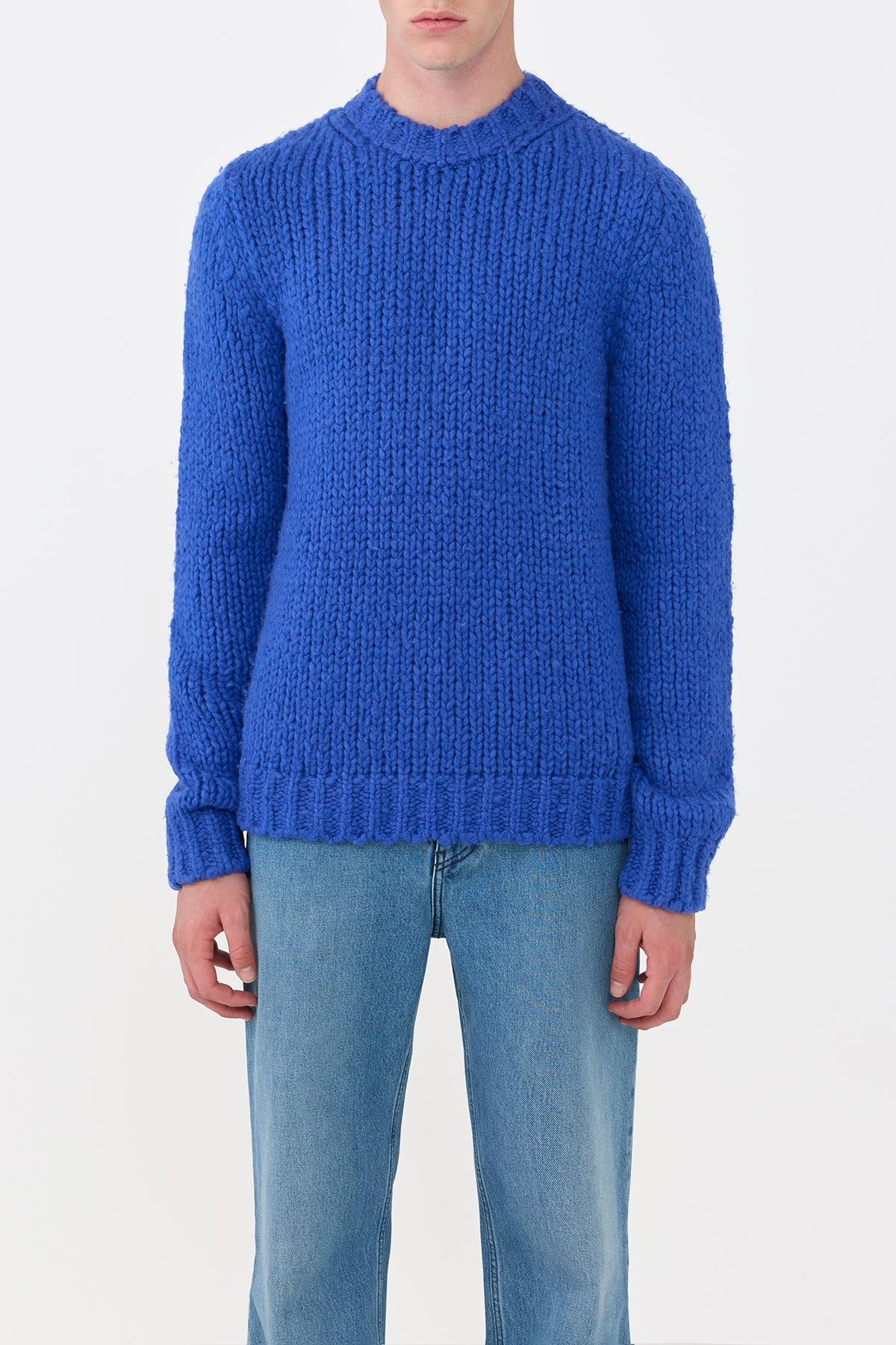 Lawrence Knit Sweater in Cobalt Welfat Cashmere - 2