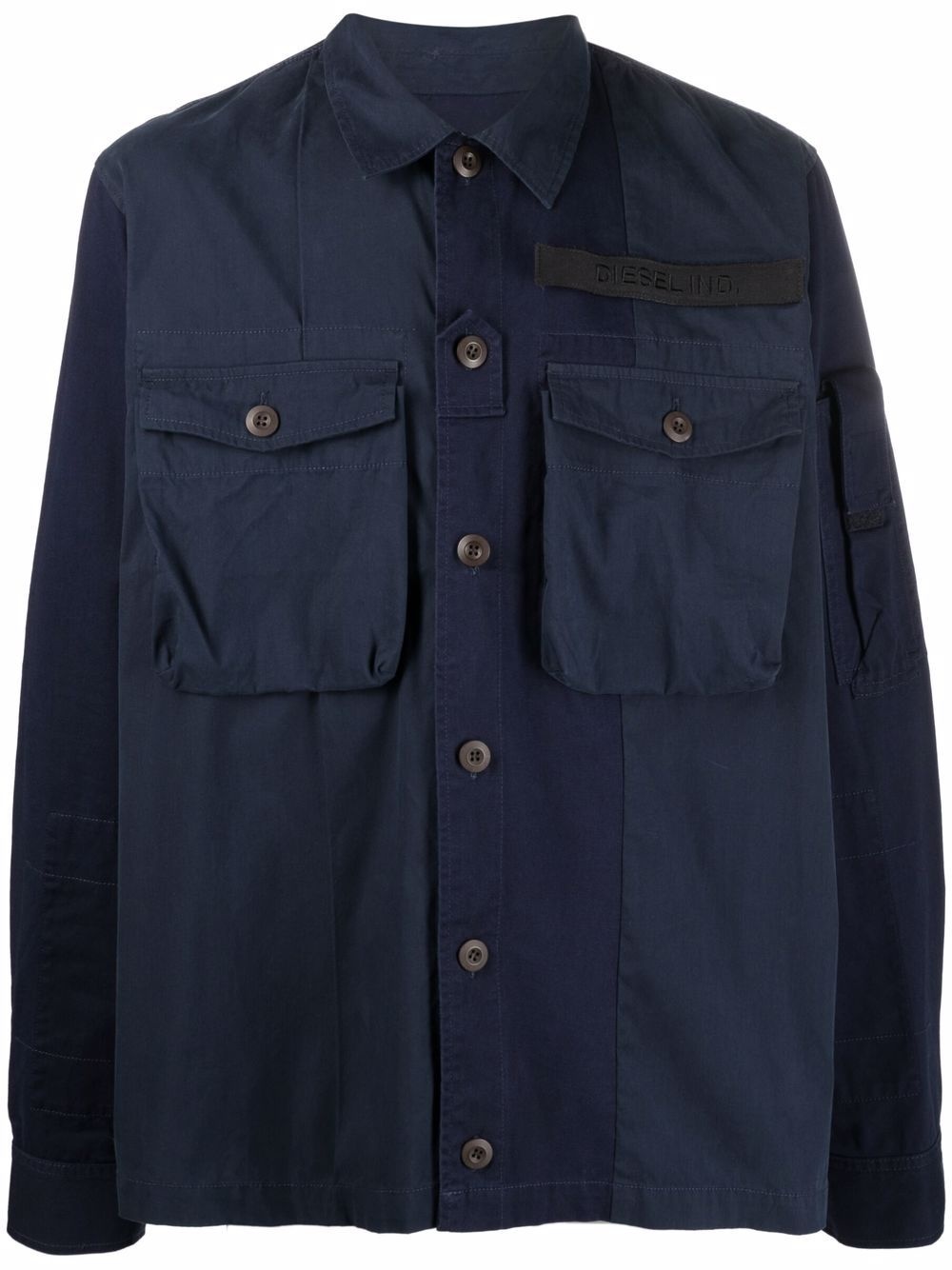 chest-pocket panelled overshirt - 1