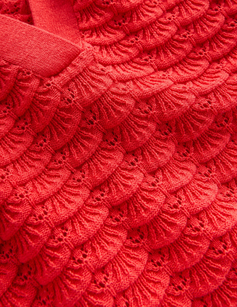 Collared Henley Sweater-Strawberry Tart Red 1