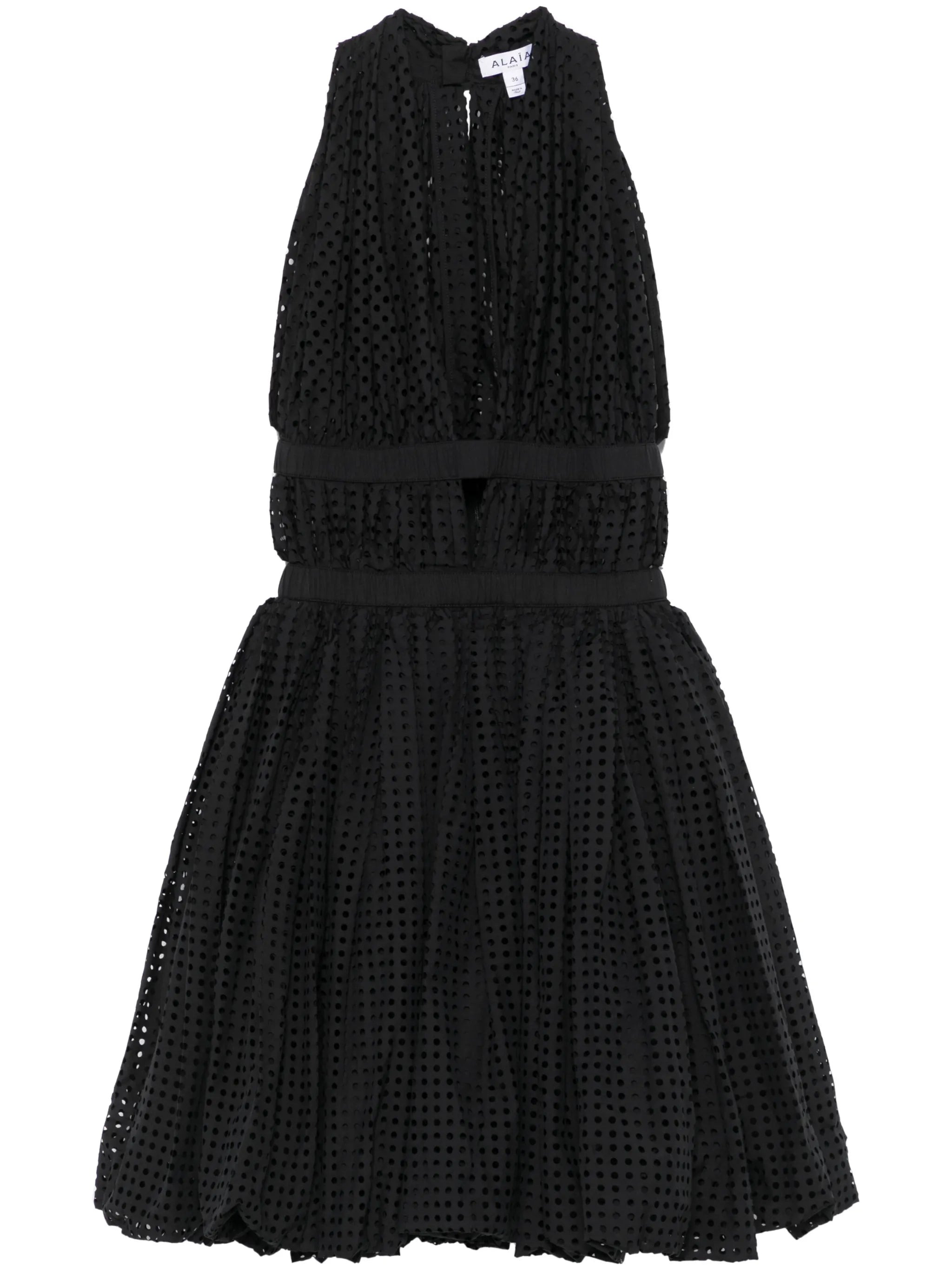 perforated mini dress - 1