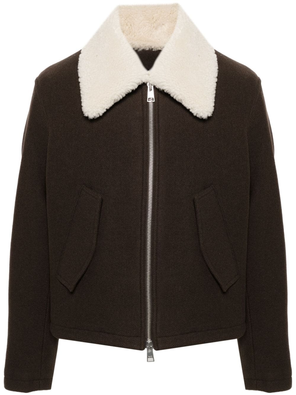 shearling-collar Aviator jacket - 1