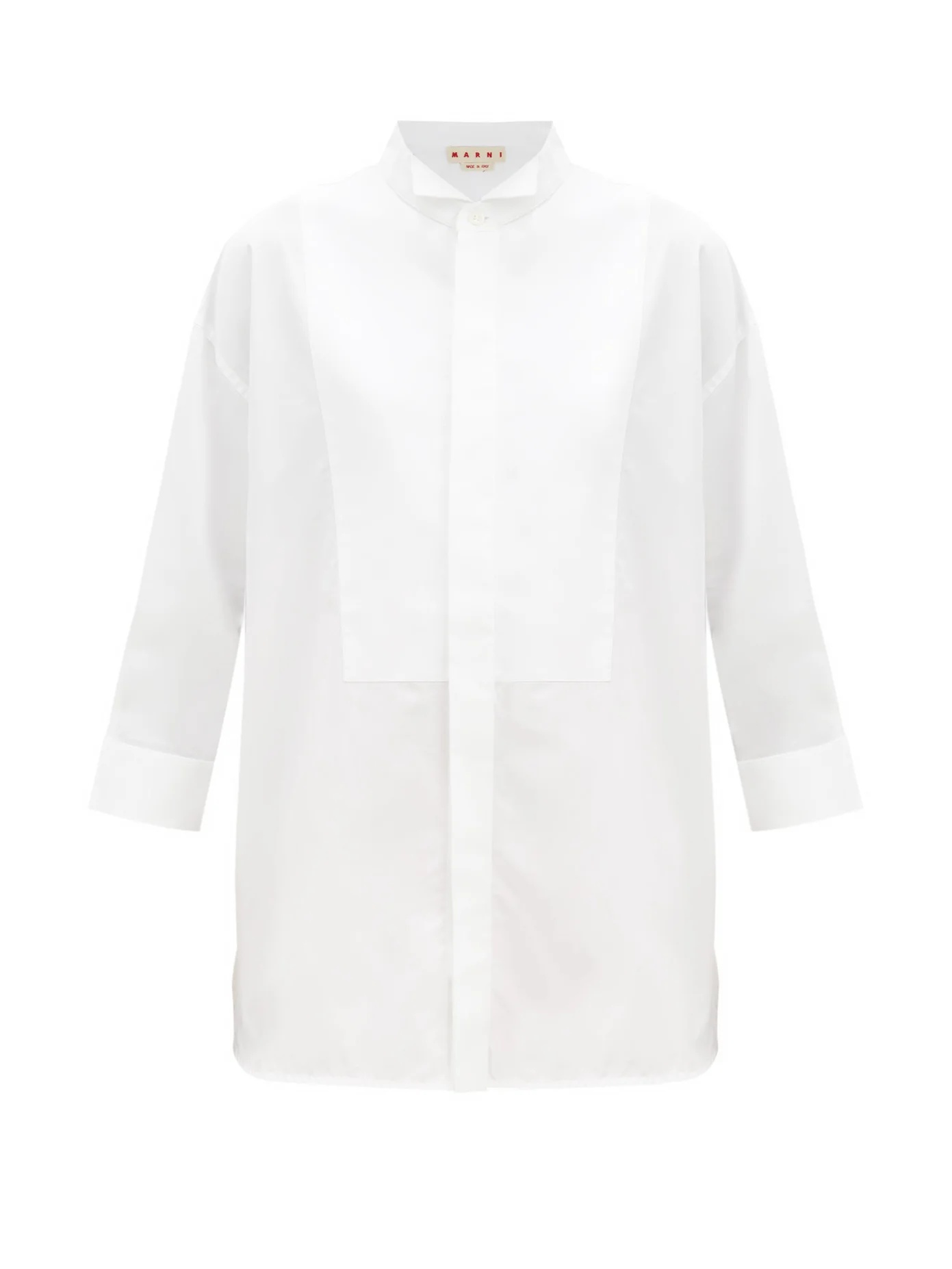 Oversized cotton-poplin tuxedo shirt - 1