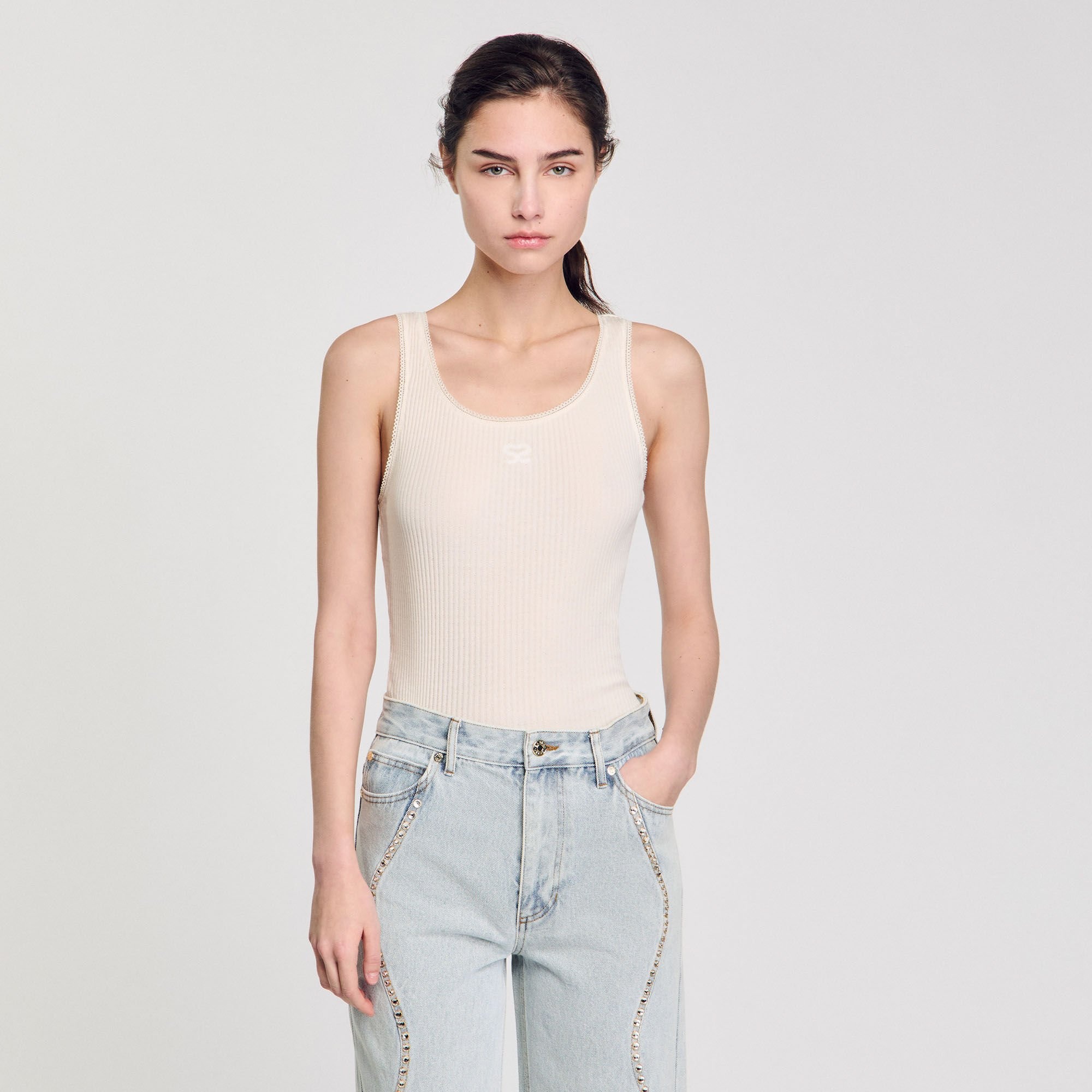 RIB KNIT VEST TOP - 4