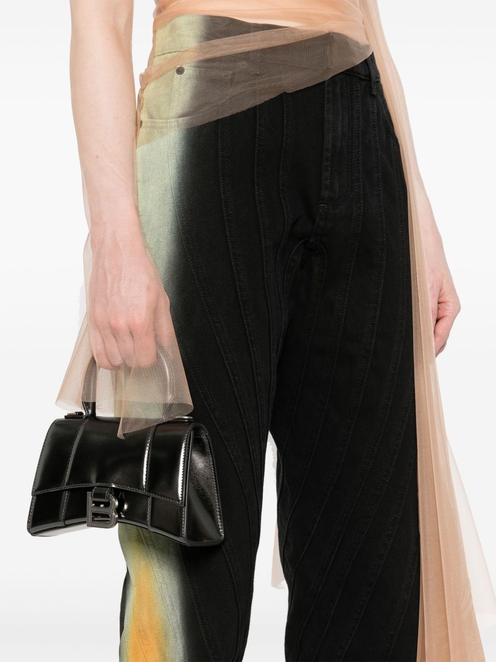 gradient-effect spiral baggy jeans - 5