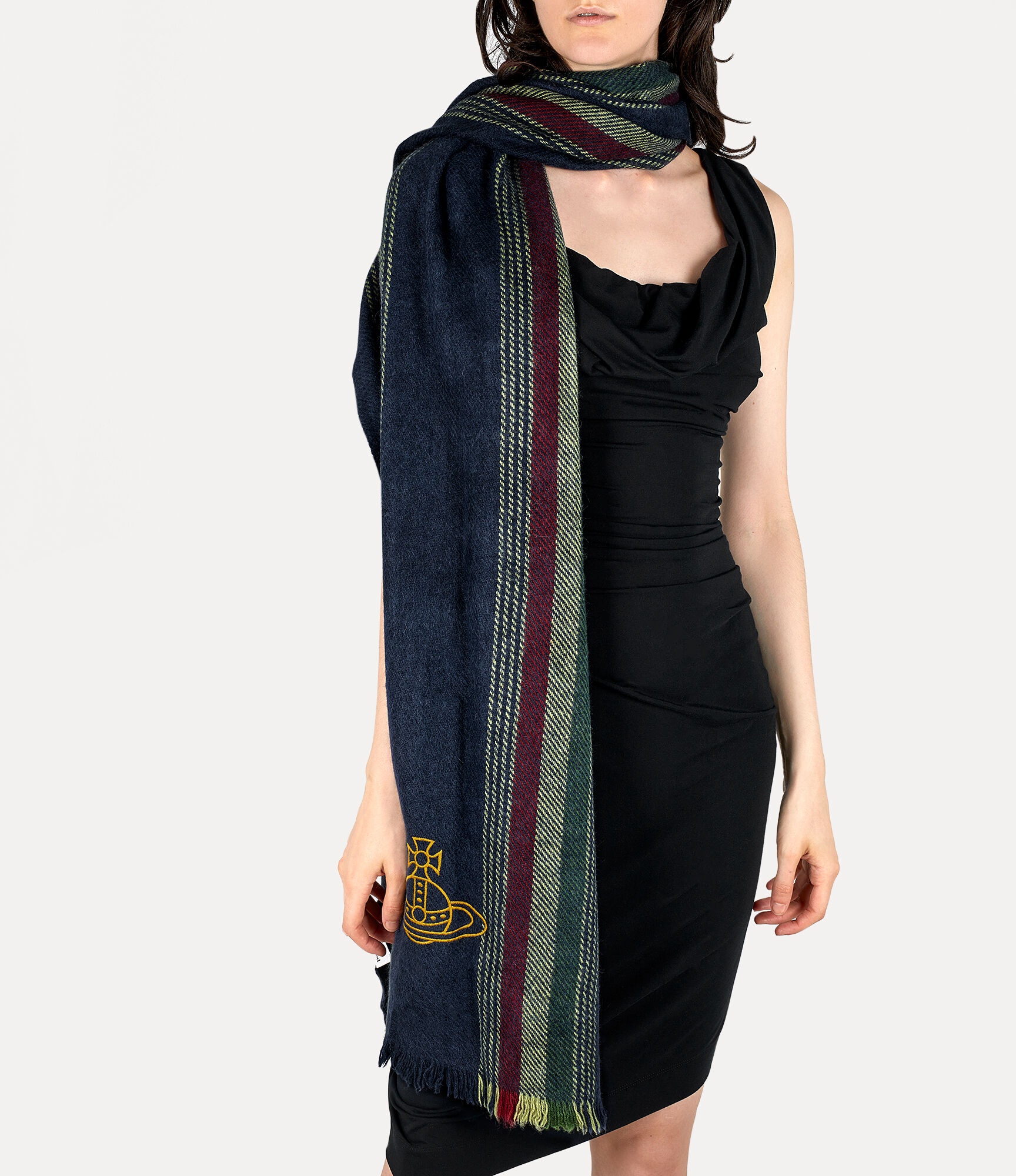 STRIPE AND CHECK YAK SCARF - 2