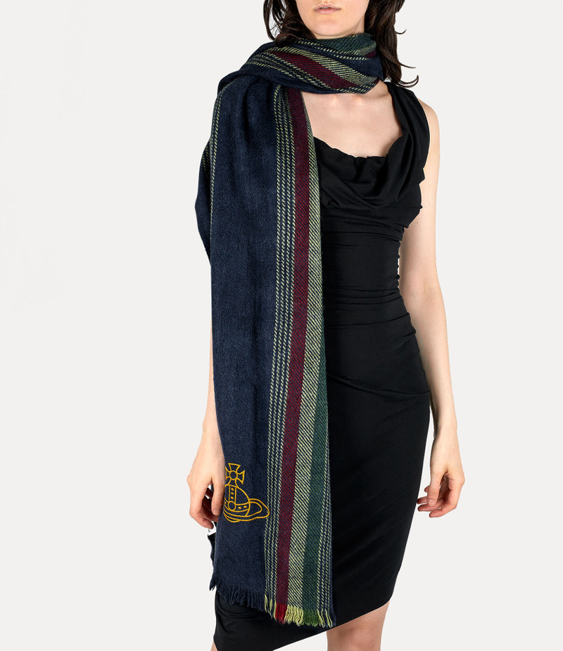Vivienne Westwood STRIPE AND CHECK YAK SCARF outlook